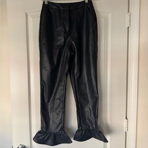 En Saison Black Faux Leather Pants